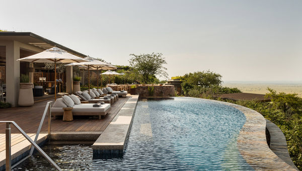 The pool at Singita Milele overlooking the Grumeti Reserve in Tanzania.